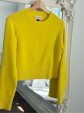 Sunny Yellow Cropped Crewneck Sweater